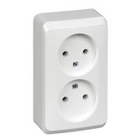 Розетка двухпостовая Schneider Electric Этюд без заземления белый