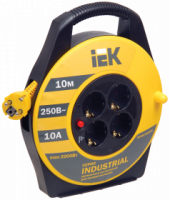 Удлинитель четырехпостовой 40 метров IEK Industrial на катушке с заземлением с термозащитой