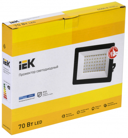Прожектор светодиодный IEK 6500К 70 Вт черный